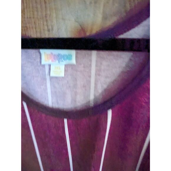 Lularoe Tank Top Plus Size 3X XXX Pullover Shirt Purple White Sleeveless Cami - Picture 3 of 7